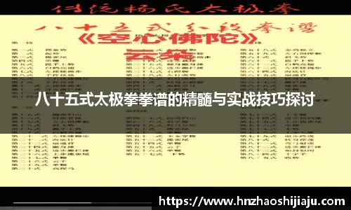 八十五式太极拳拳谱的精髓与实战技巧探讨